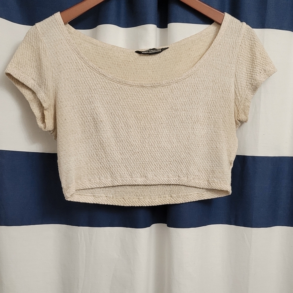 Vintage 1990s Guess Cream Crop Top | Size Medium